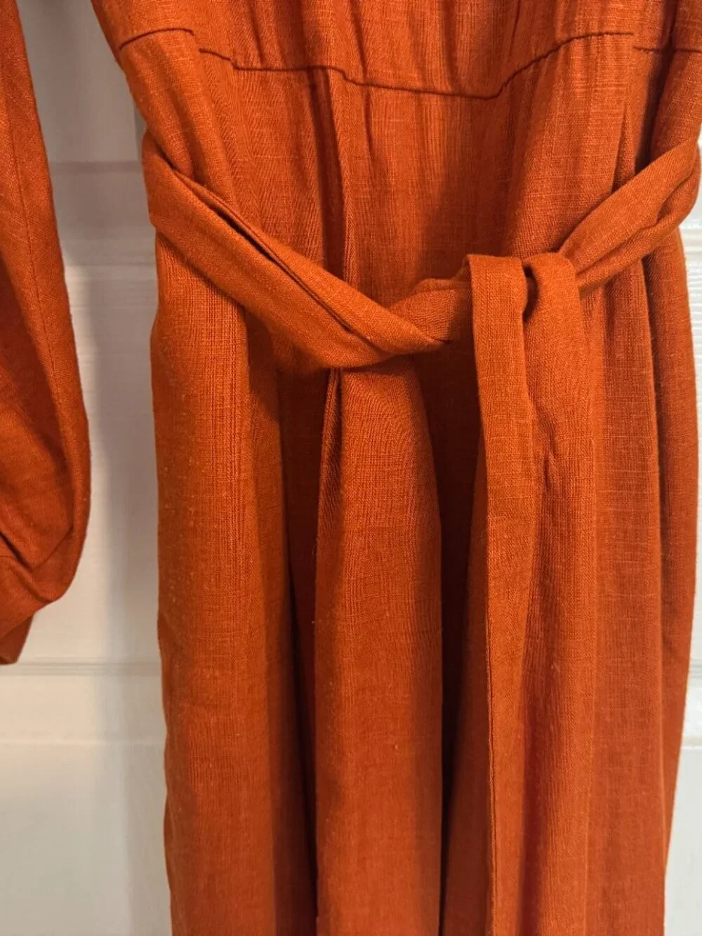 ELOQUII Rust Orange Long-sleeved jumpsuit